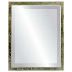 Toronto Rectangle in Silver Leaf with Brown Antique Mirror and Frame 