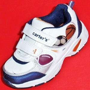 NEW Boys Toddlers CARTERS LIGHTS WILLY White Athletic Velcro 