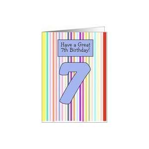  7 Year Old Birthday Card   Stripes Card Toys & Games