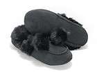 Black Fuzzy Moccasin Slippers Womens 6M