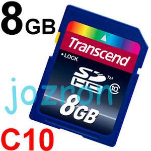 Transcend 8GB 8G SD SDHC Flash Card Memory Class 10  