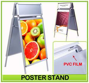 Double Side Snap A Frame Sidewalk Poster Stand Sign Holder Board W 