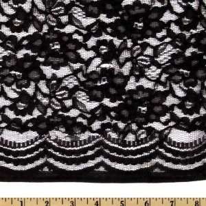  58 Wide Lace Medium Floral Black Fabric By The Yard 