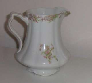 ANTIQUE IRONSTONE FLORAL PITCHER SYRACUSE CHINA  