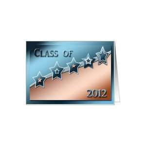  Stars, Class of 2012, Invitation, Copper and Blue Card 