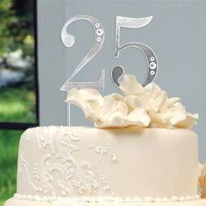  25th Wedding Anniversary Swarovski Cake Topper