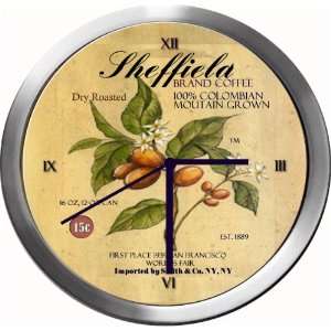  SHEFFIELD 14 Inch Coffee Metal Clock Quartz Movement 