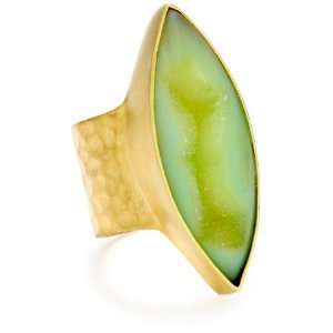  Heather Benjamin Sea Green Marquis Druzy Ring, Size 7 Jewelry