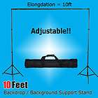 10Ft Adjustable Background Support Stand Photo Backdrop Crossbar Kit 