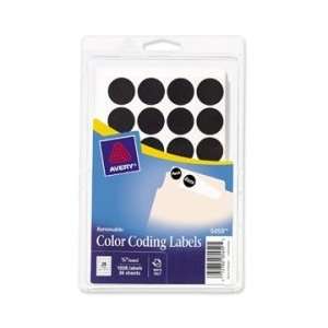  Avery Round Color Coding Label   Black   AVE05459: Office 