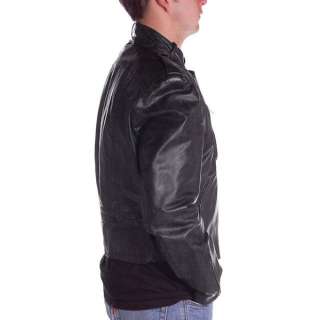 Vintage Mens Leather Jacket Motorcycle Beltback   