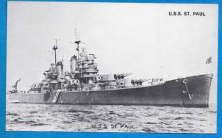 WW2 PC Heavy Cruiser CA 73 USS St. Paul Postcard  