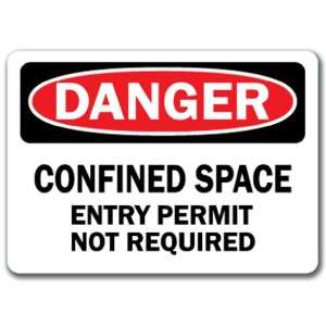   Confined Space Entry Permit Not Required   10 x 14 OSHA Safety Sign