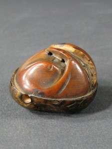   Japanese Carved Nut Netsuke Of Very Expressive Face 19THC  