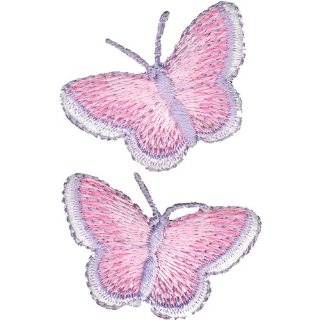 expo mbp102bl iron on embroidered sequin butterfly applique 2 pack