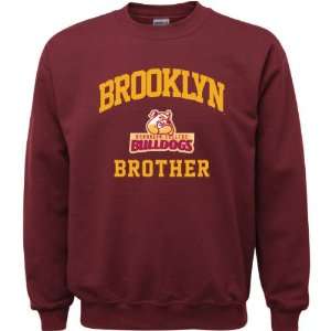 Brooklyn College Bulldogs Maroon Youth Brother Arch Crewneck 