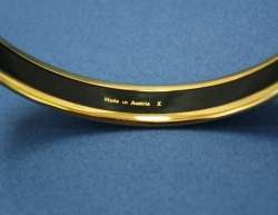   Bracelet Nallow sz PM 65 EXLNT Ribbon Gold Black Blue Bangle Cuff