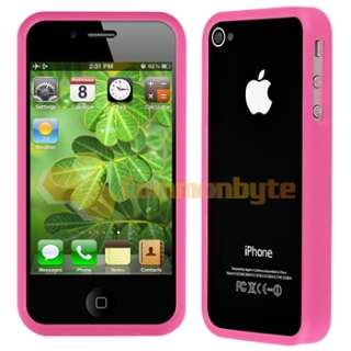 Bumper Pink Shinny TPU Rubber Gel Case Cover+PRIVACY Protector for 