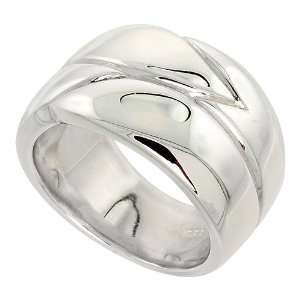 Sterling Silver Flawless Quality High Polished Freeform Ring 9/16 (14 