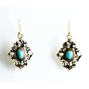  Bronze By Barse Turquoise Cross Earrings Jewelry