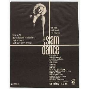  1987 Slam Dance Movie Print Ad (Movie Memorabilia) (4645 