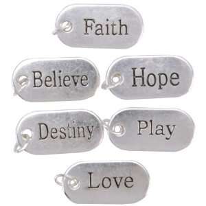  Blue Moon Angel Metal Charms Oval Words Silver 6/Pkg: Home 