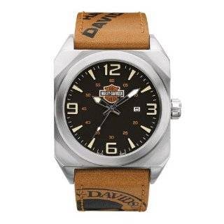 Harley Davidson® Bulova Wrist Watch. Leather Strap. Luminous. WR to 5 