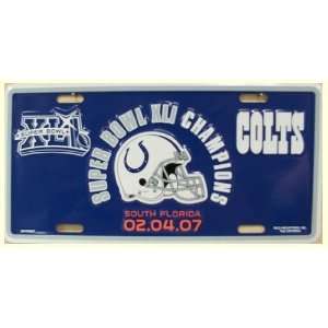   617 2007 Indianapolis Colts Superbowl Winners License Plates   2601MSB