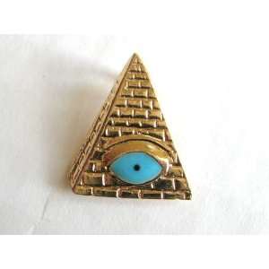  Eye in the Pyramid Charm Pendant 14kt Gold Overlay