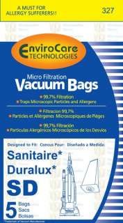 10 Vacuum Bags for Sanitaire DuraLux Style SD, 63262  