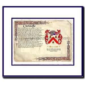  Christofle Coat of Arms/ Family History Wood Framed