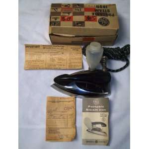 Vintage (Antique?) portable steam iron   circa 1962   never used 