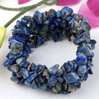 Lapis Lazuli Chips Gemstone Bracelet Bangle 1pc,it is stretchy Very 