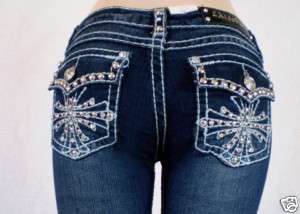 La Idol Jeans Crystal Cross Plus Size Bootcut. 17 19 21  