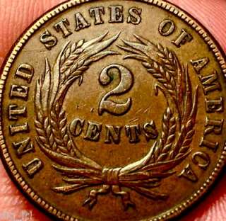 FANTASTIC OLD US COINS 1864 RARE 2 CENT PIECE CIVIL WAR 2C   
