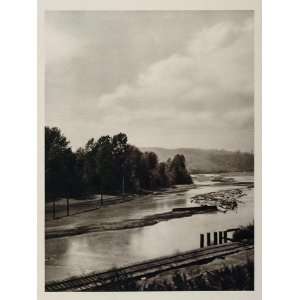  1927 Logs River Washington State Photogravure Hoppe 