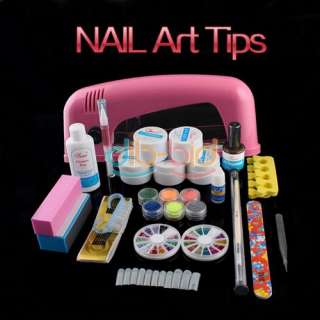 Full 9W UV Gel Lamp Dryer Nail Art Acrylic Powder Tips Glitter Polish 
