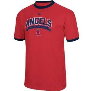MLB Majestic Los Angeles Angels of Anaheim Red Classic Club Ringer T 