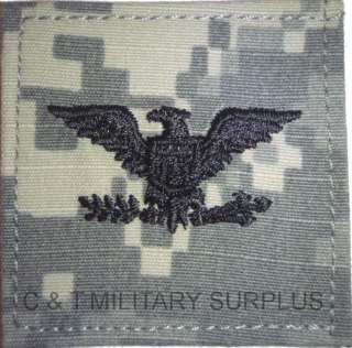 US Army ACU Rank O 6 Colonel Velcro Uniform Patch  