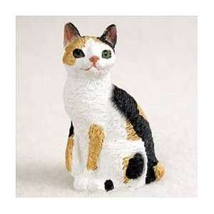   & White Japanese Bobtail Miniature Cat Figurine: Home & Kitchen