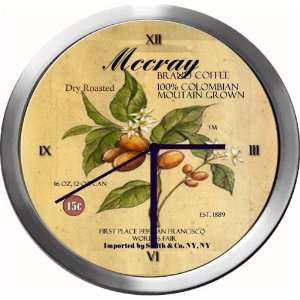  MCCRAY 14 Inch Coffee Metal Clock Quartz Movement Kitchen 