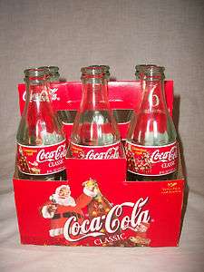 1998 Coca Cola Coke Christmas Collectors Edition 6 Pack Bottles  