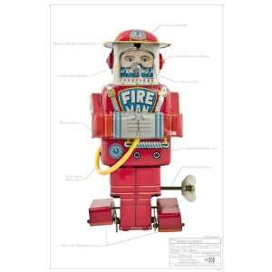  Space Fire Dept Robot Mini Poster 11 x 17