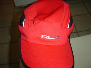 NEW MENS RLX RALPH LAUREN RED BLACK ONE SIZE CAP $60  