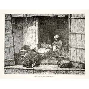  1881 Print Opium Shopkeeper Merchant India Cityscape 