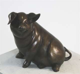 Bronze Smiling Pig Statue  