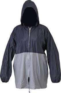   Grey Rain Coat Wind Breaker Travel Hoodie Jacket Waterproof Poncho XL