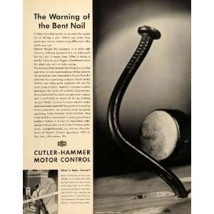  1937 Ad Cutler Hammer Engineering Motor Milwaukee Nail 