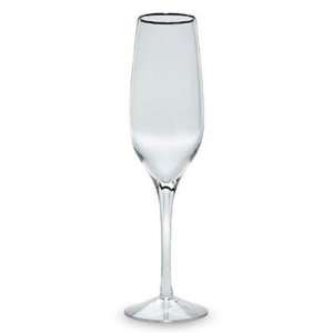 Solitaire Platinum Crystal Champagne Flute [Set of 4]:  