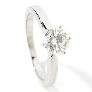   14K White or Yellow Gold Six Prong Moissanite Solitaire Ring Jewelry